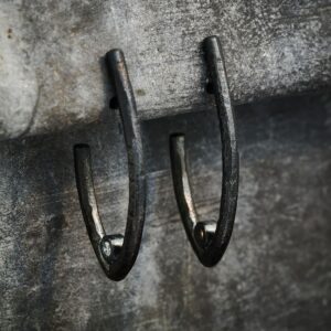 Stor sølv creol med diamant