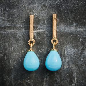 Øresmykke turkis dråbe