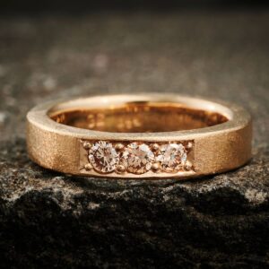 Ring - M. champagnefarvet diamanter - 14 kt guld