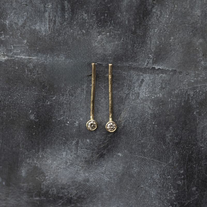 14 kt guld pinde med diamanter