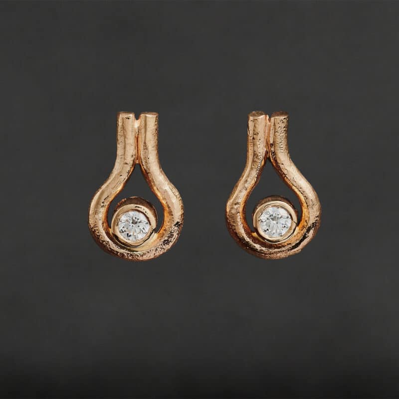Ørestik Evighed m. diamant 14 kt guld