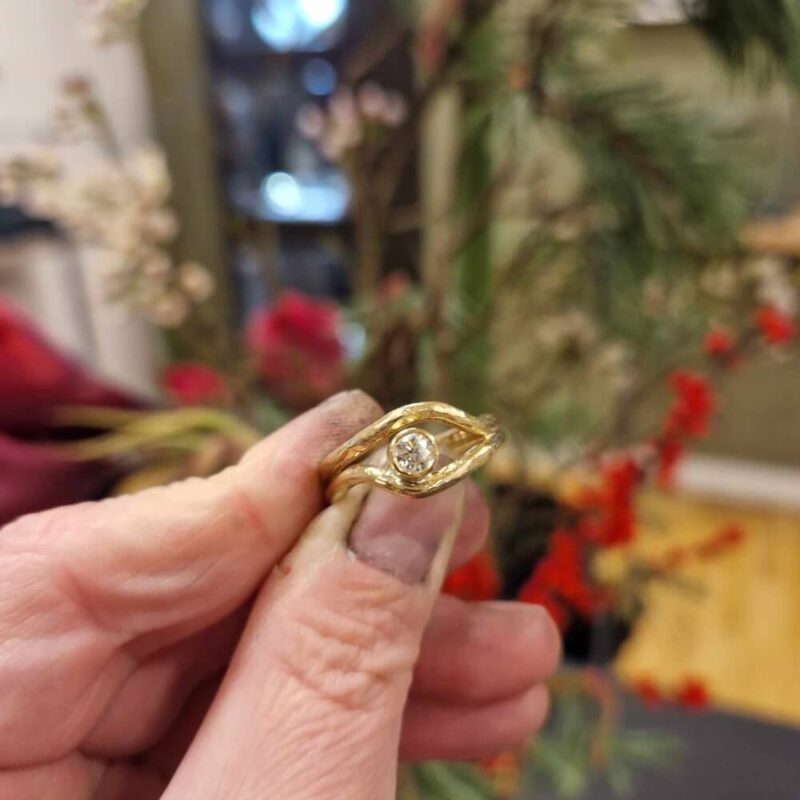 Split ring 14 kt guld