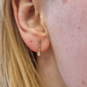 Ørestik Guld 14 kt Rustik pind