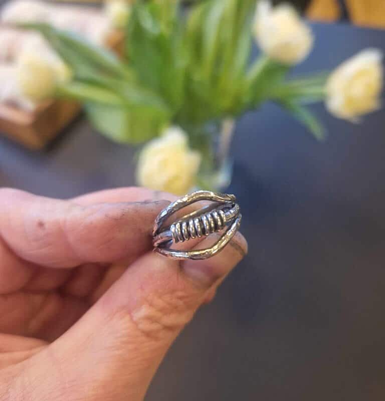 Ring rustik sølv ring