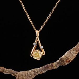 Fancy Yellow diamant vedhæng